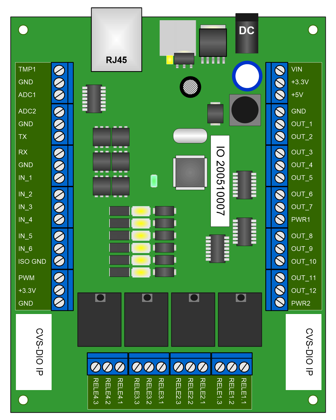 CVS-DIO IP - блок цифровых входов/выходов с интерфейсом Ethernet